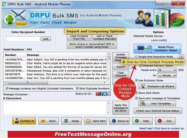 Android Text SMS Software