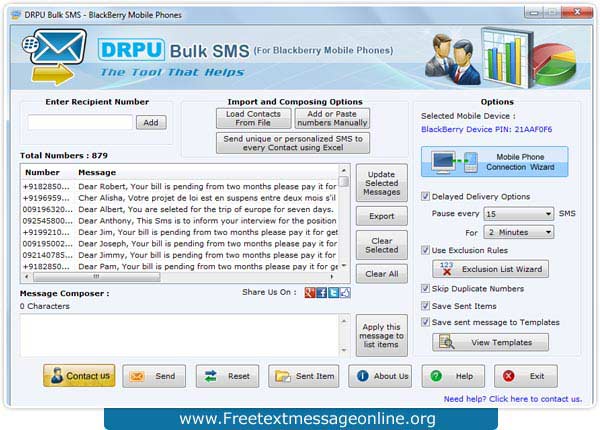 Free Blackberry Text Messaging software