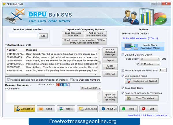 Text Message Software for GSM screenshot