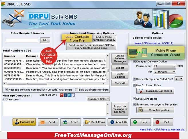 GSM Mobile Phone Text Messaging screenshot