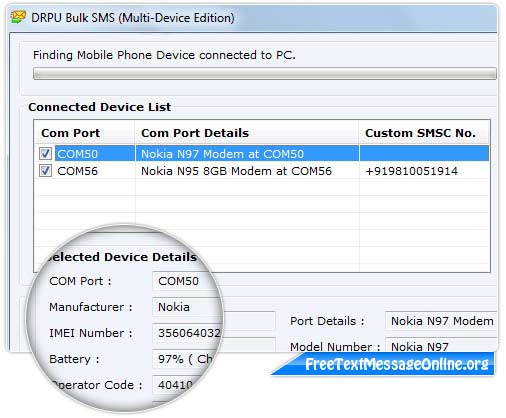 Screenshot of Free GSM Bulk SMS Online