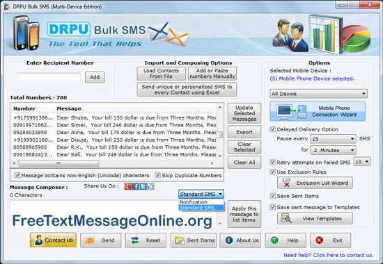 GSM Mobile Text Messaging software