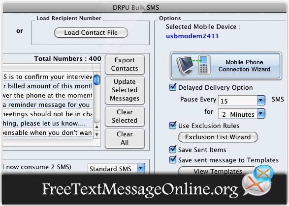 Screenshot of Free Text Message Online