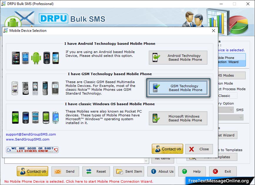 Text Message Software for GSM Mobile Phones