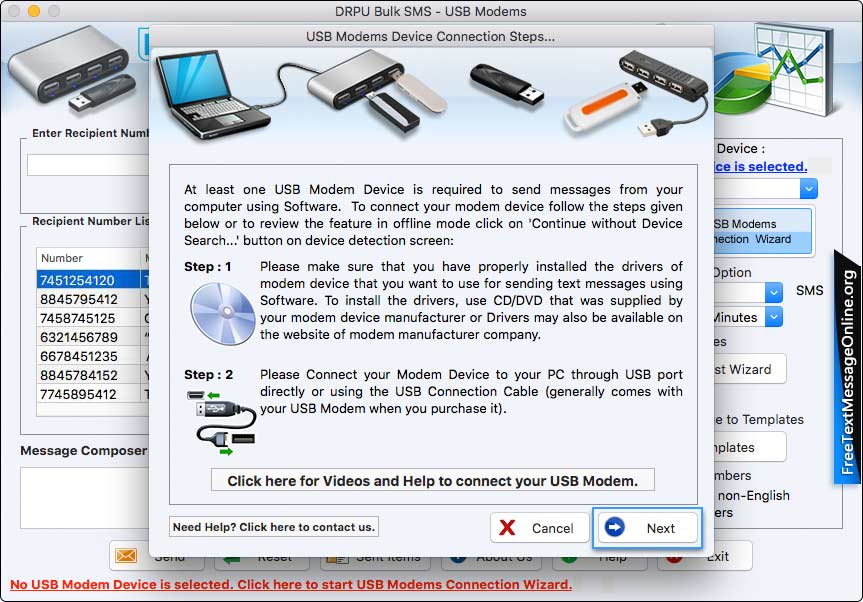 Mac Text Message Software for USB Modems