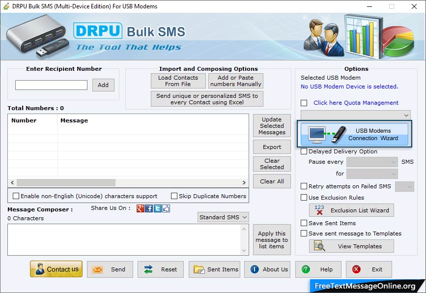 Text Message Software for USB Modems